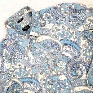 Talbots 12 Petite Long Sleeve Paisley Shirt